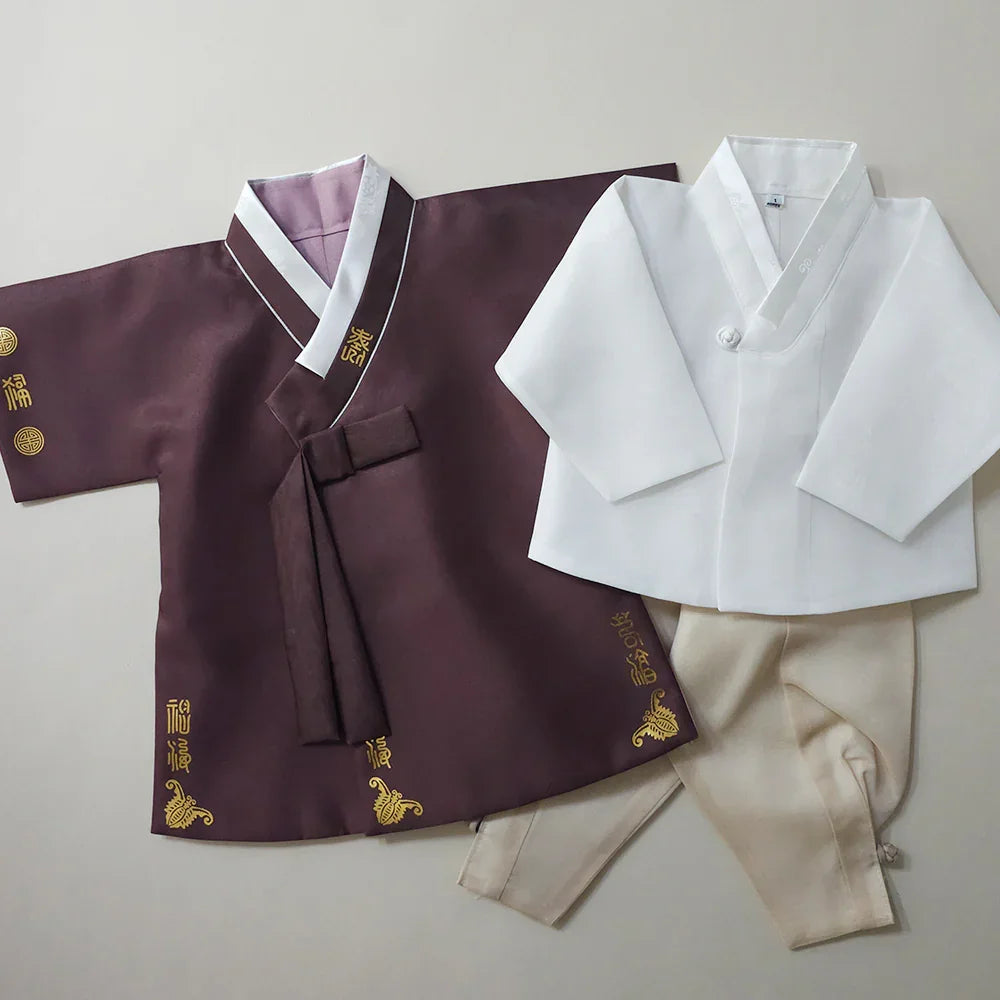 Dongdo Brown Boy Hanbok (1-12YR) - Native Korean