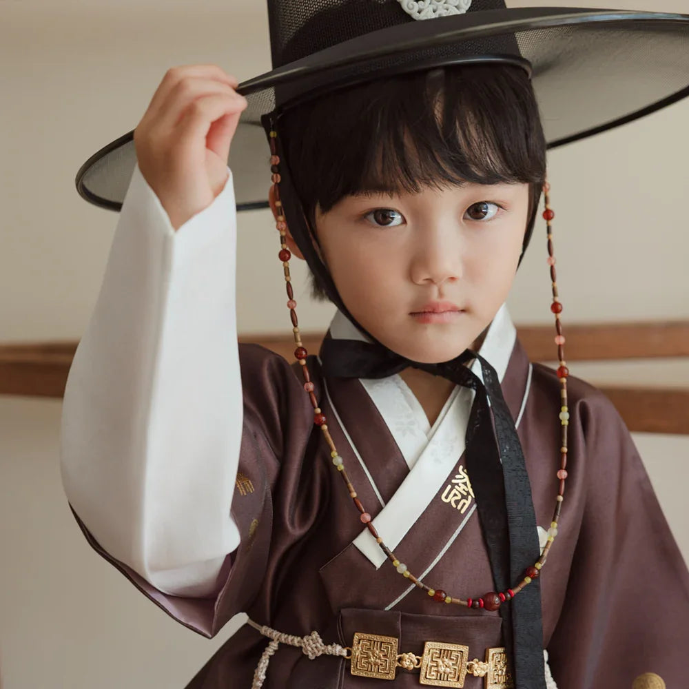 Dongdo Brown Boy Hanbok (1-12YR) - Native Korean