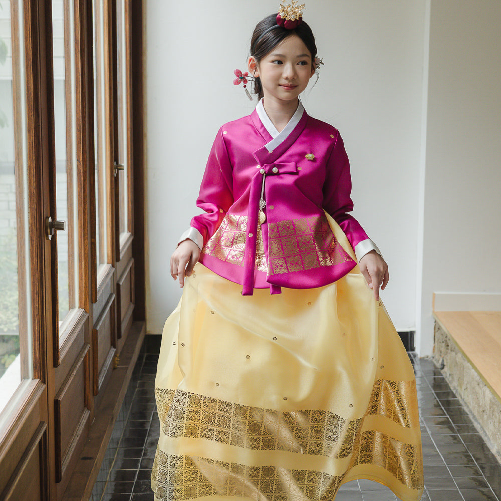 Myoung Magenta Yellow Girl Hanbok (1-10YR)