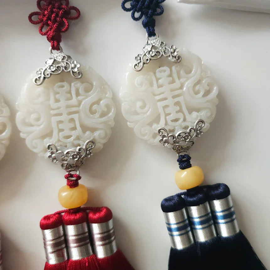 Beige Jade Harmony Tassel Norigae - Native Korean