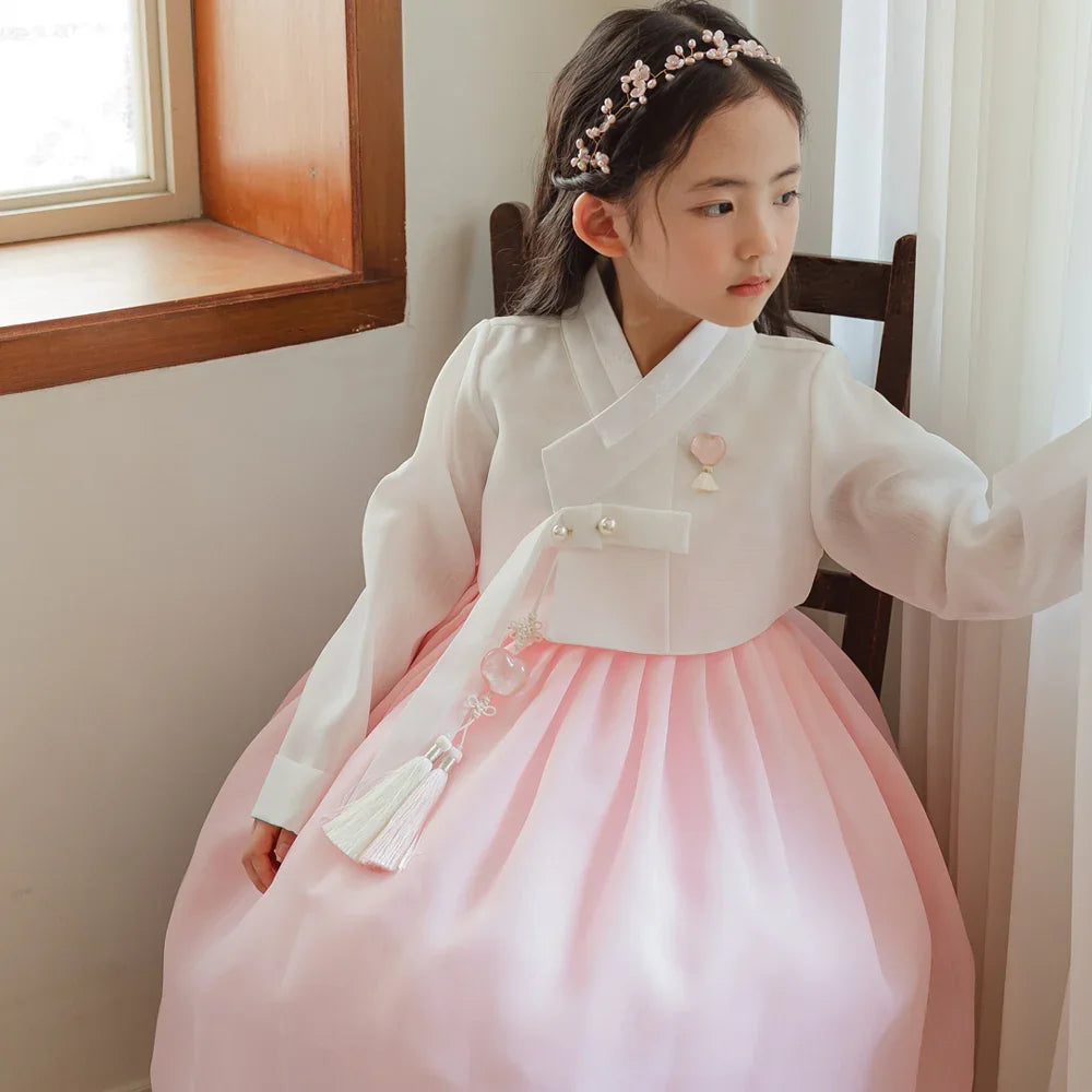 Blossom Pink Girl Hanbok (1-10YR) - Native Korean