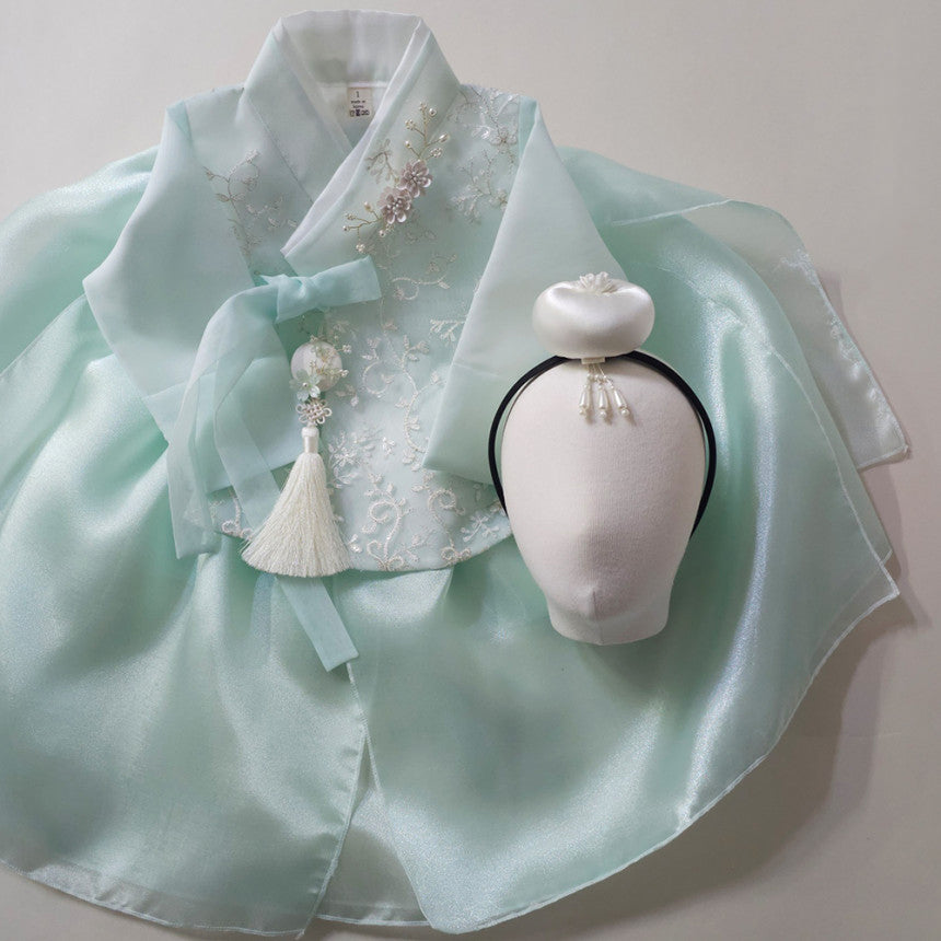 Paige Mint Girl Dress Hanbok
