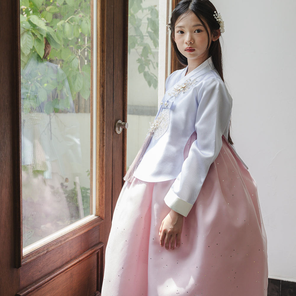 Pearl Sky Pink Girl Hanbok (1-10YR)