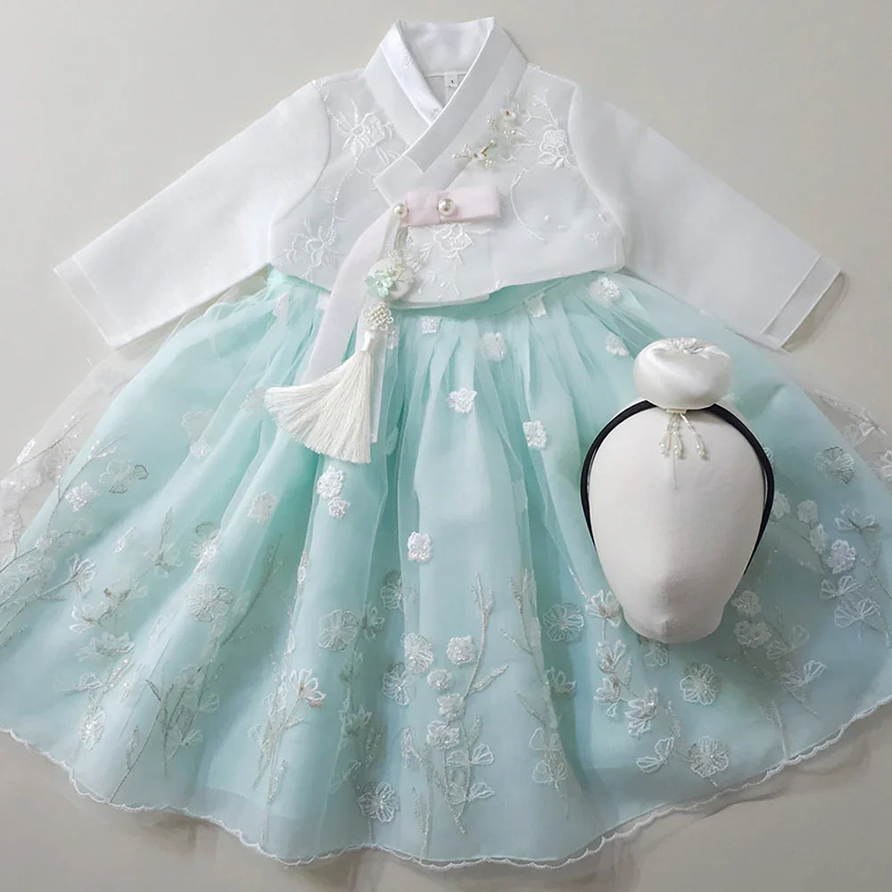 Sam Lace Dress Girl Hanbok (1-12YR)