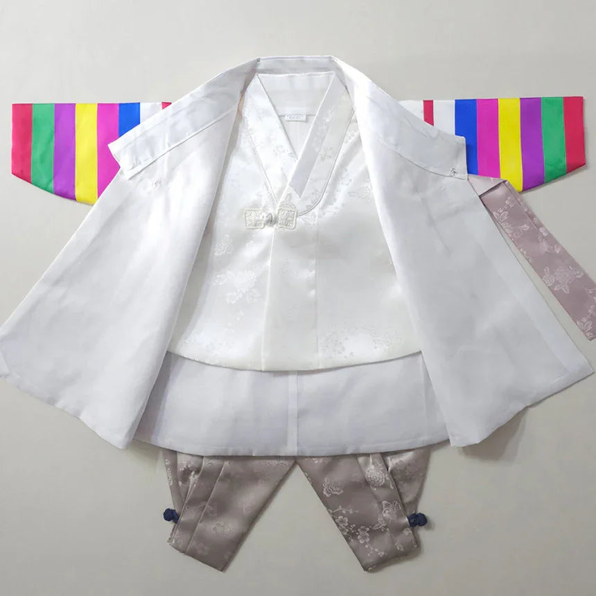 Minjae Saekdong Pink Beige Boy Hanbok (100D-10YR) - Native Korean