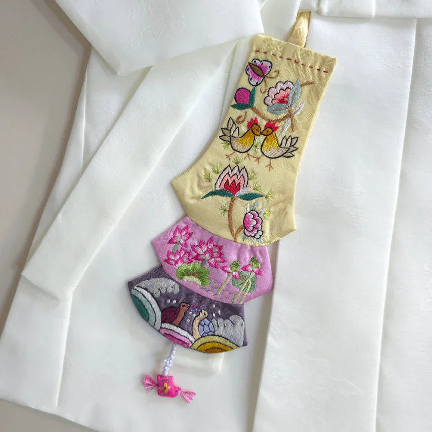 Layered Embroidered Norigae - Native Korean