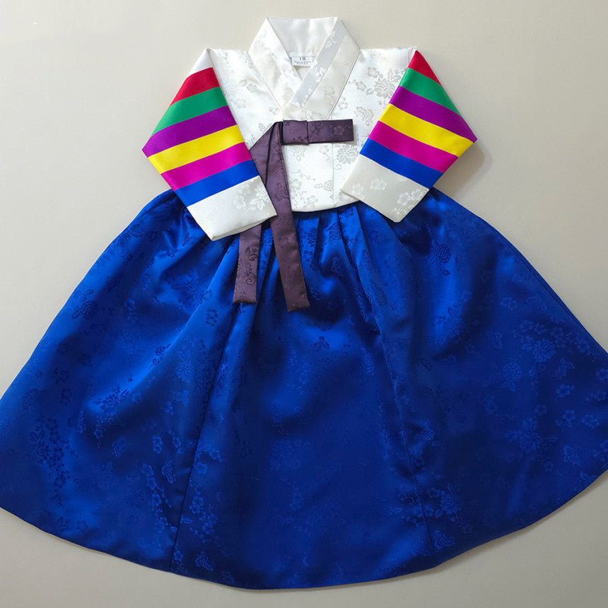 Seunju Saekdong 3 Colors Jeogori - Blue Skirt Girl Hanbok (100D-15YR)