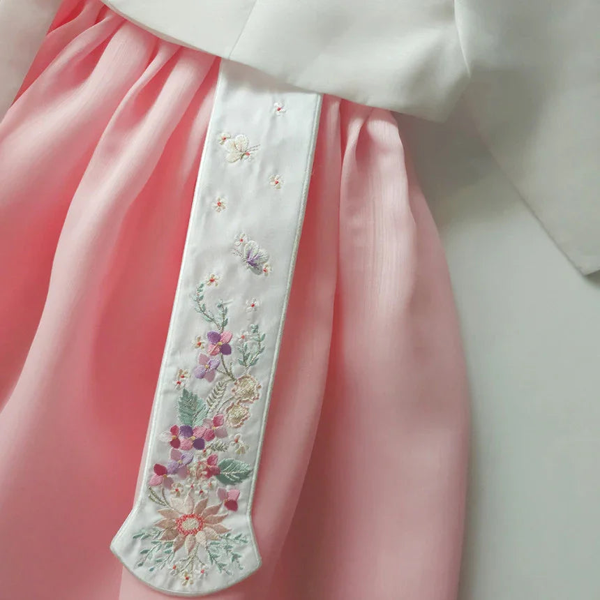 Embroidered Floral Ribbon Norigae - Native Korean