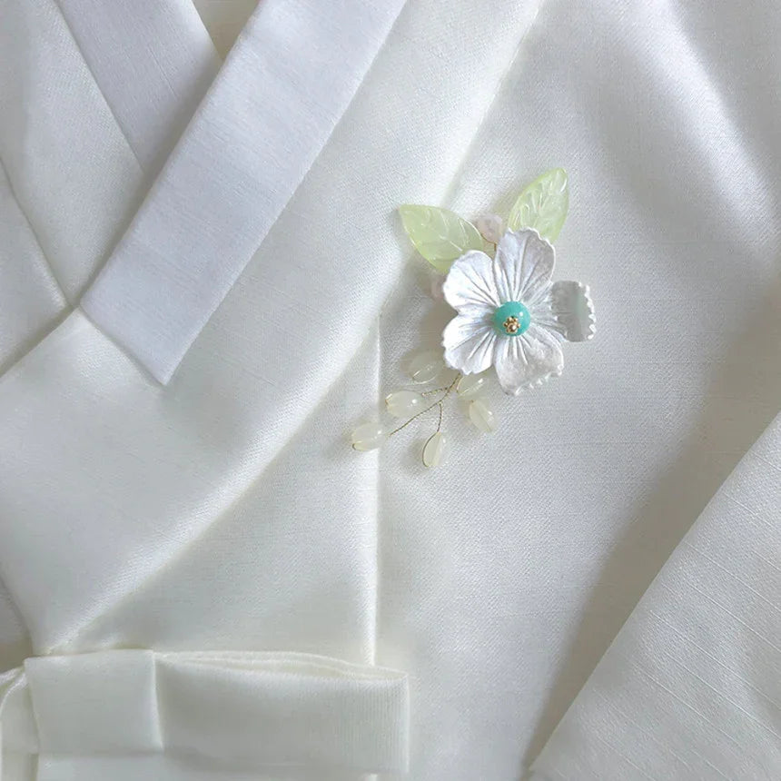 Mother of Pearl Floral Brooch - Native Korean