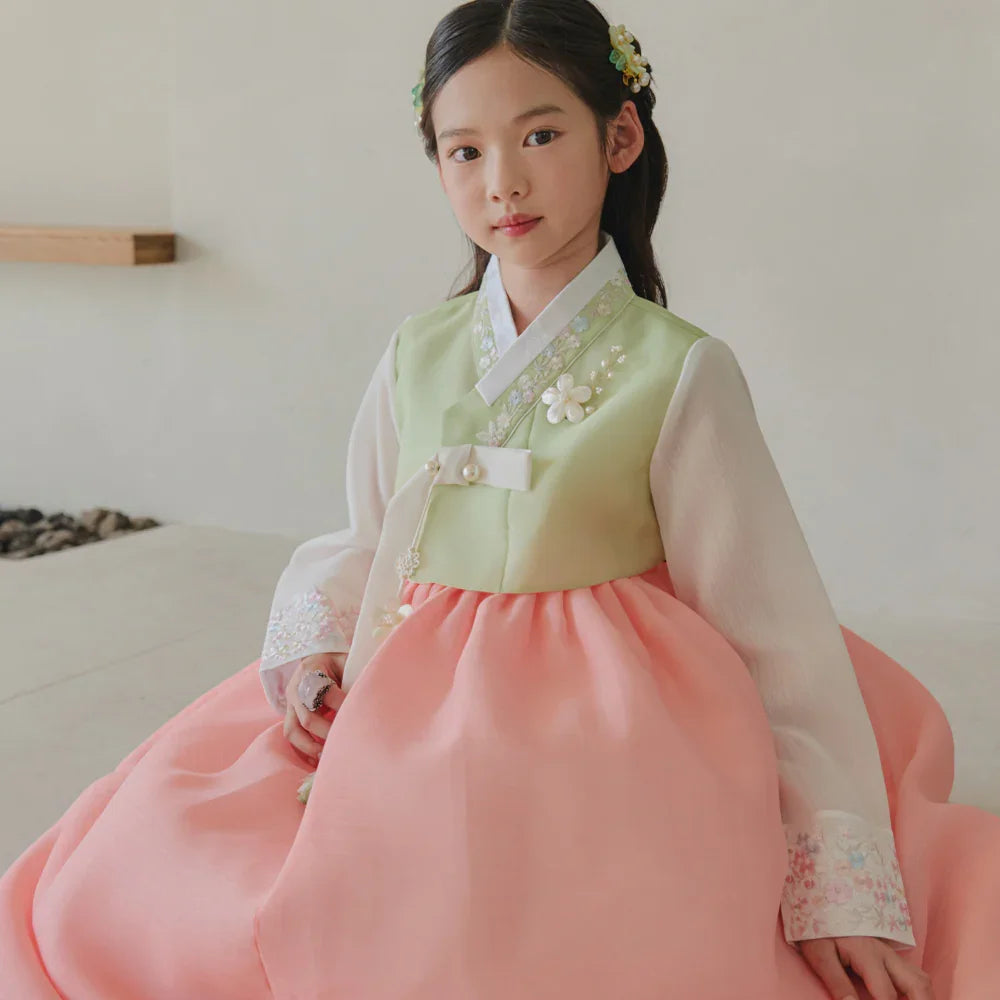 Soyoon Green Coral Girl Hanbok (1-15YR) - Native Korean