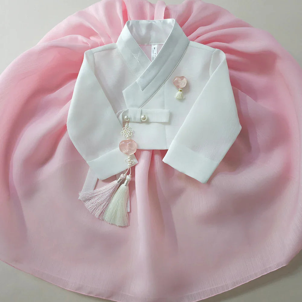 Blossom Pink Girl Hanbok (1-10YR) - Native Korean