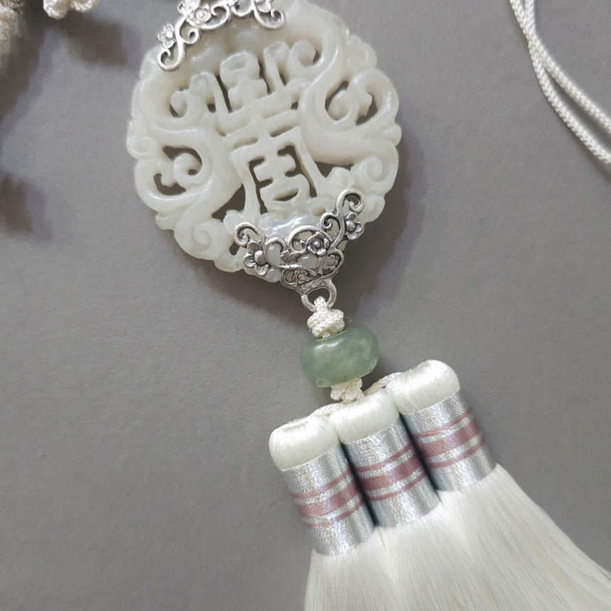 Beige Jade Harmony Tassel Dol Belt