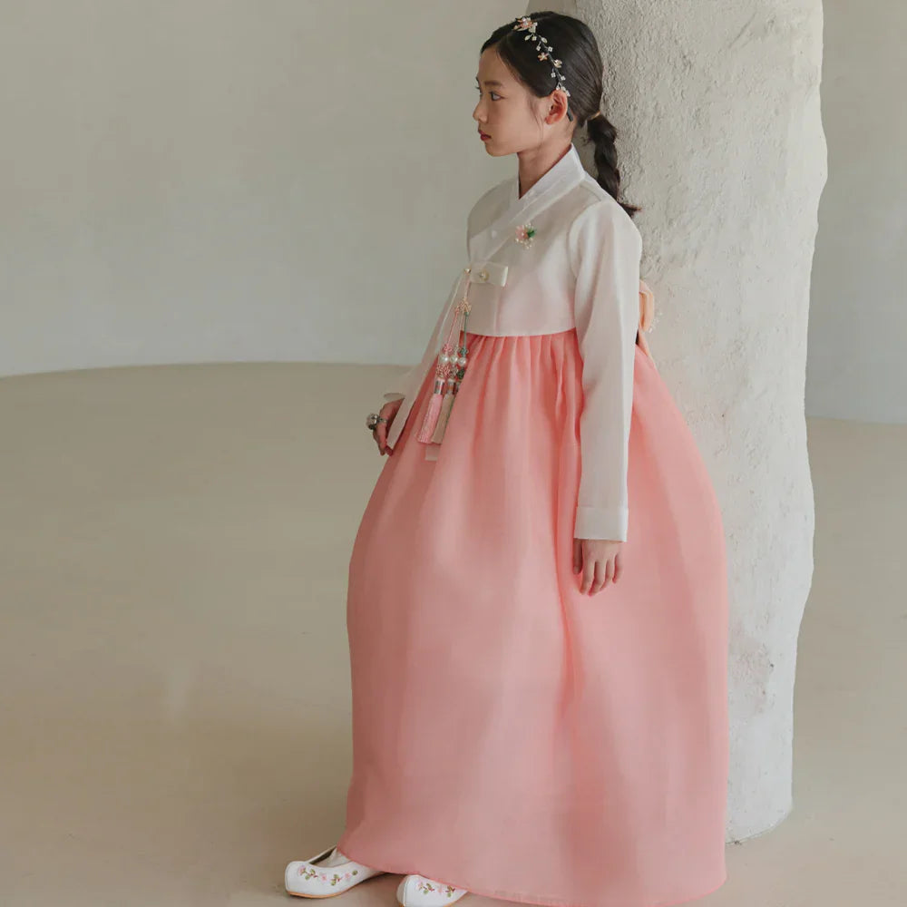 Blossom Coral Girl Hanbok (1-10YR) - Native Korean