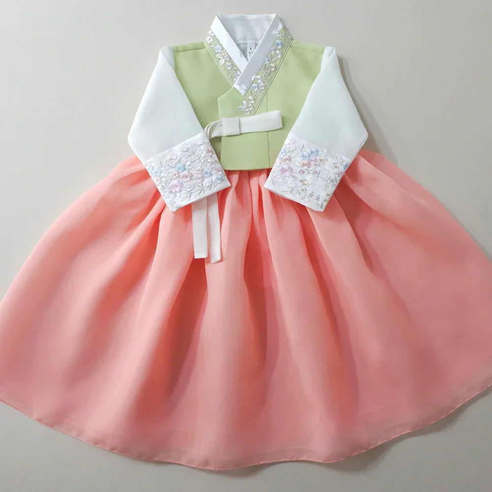 Soyoon Green Coral Girl Hanbok (1-15YR) - Native Korean