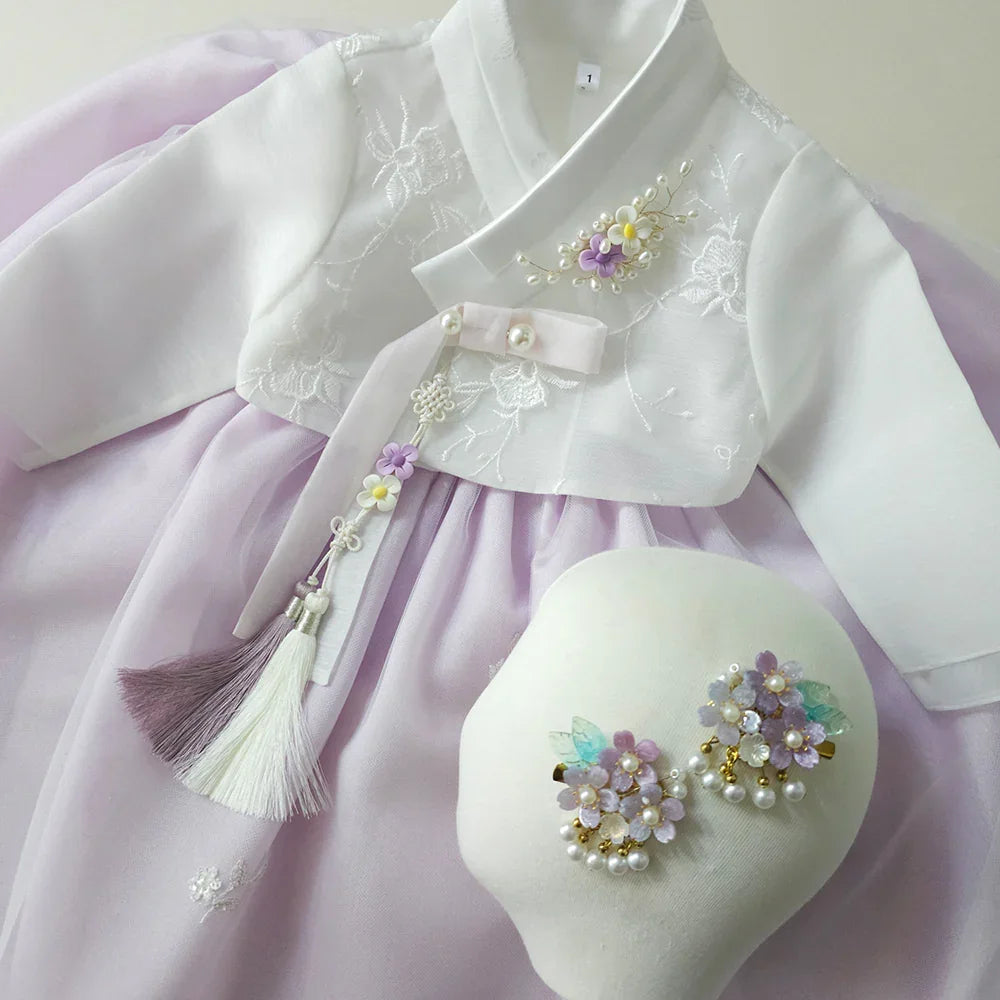 Som Lace Dress Girl Hanbok (1-10YR) - Native Korean