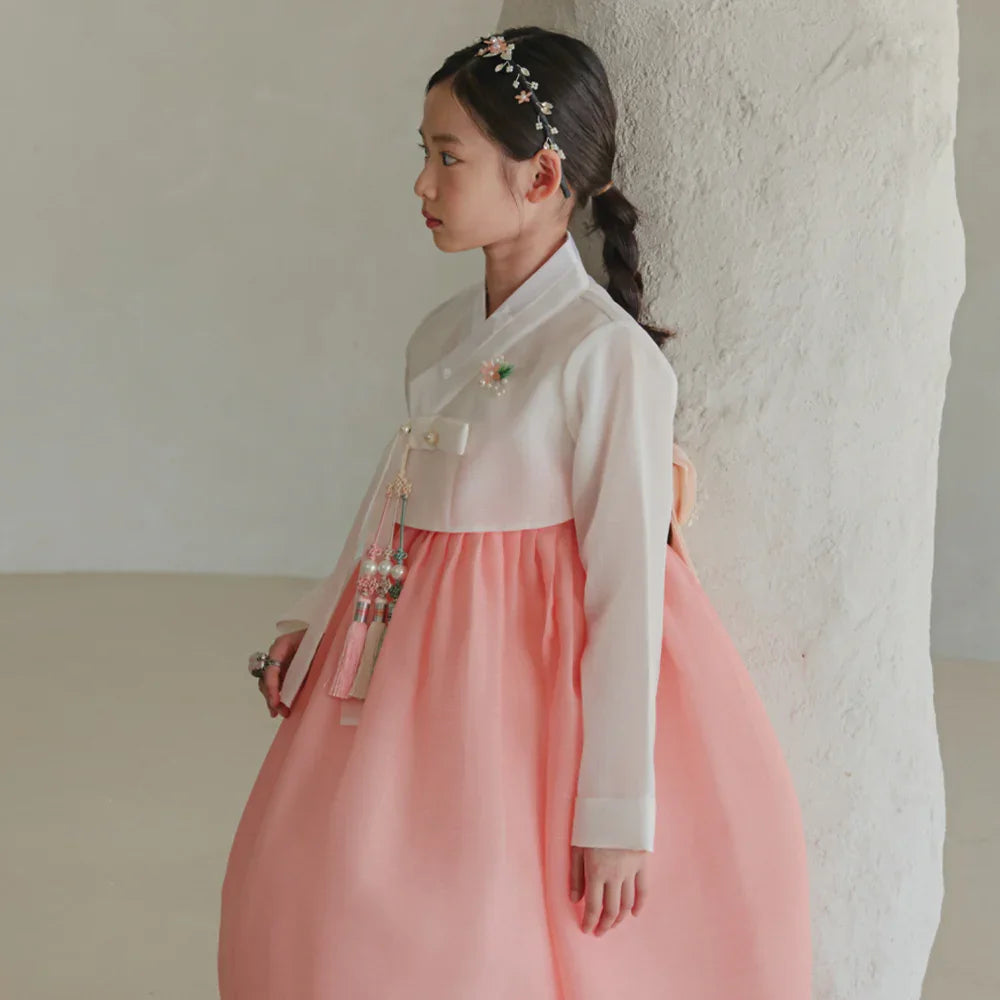 Blossom Coral Girl Hanbok (1-10YR) - Native Korean
