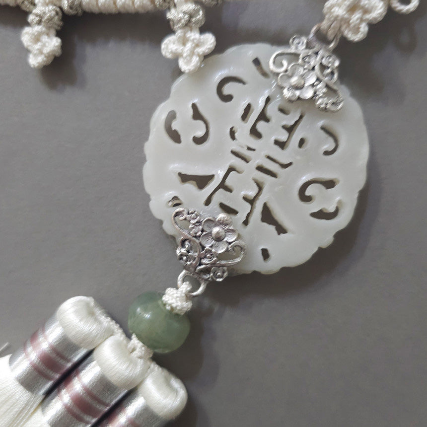 Beige Jade Harmony Tassel Dol Belt