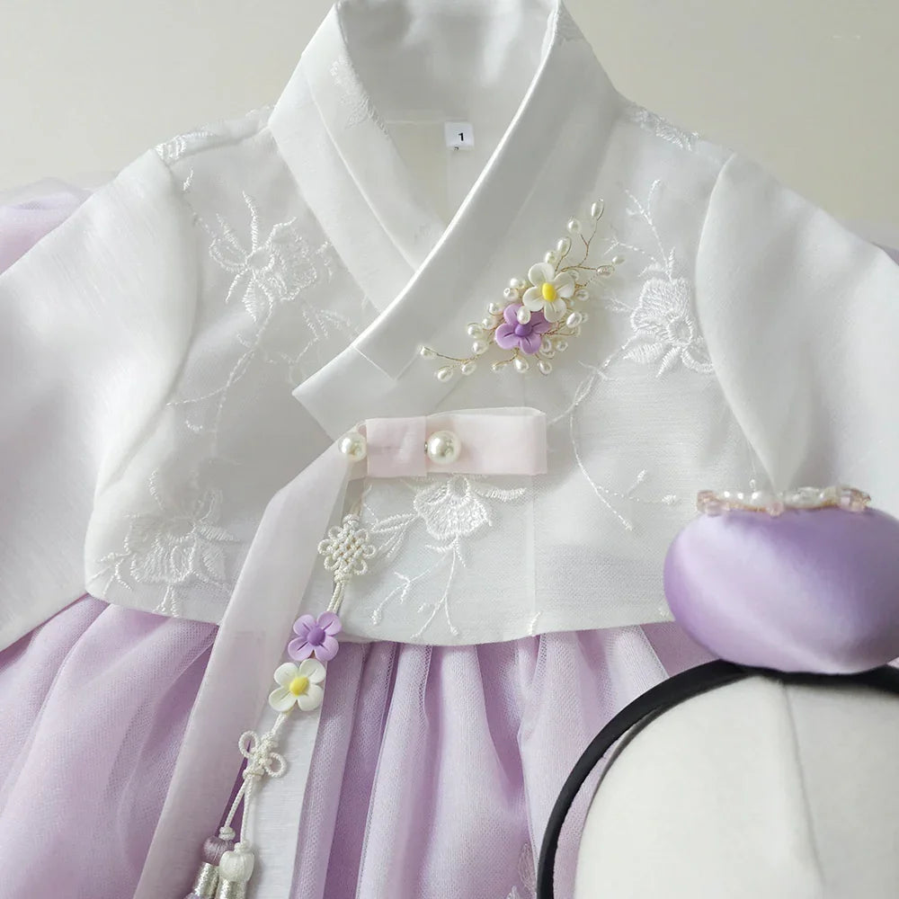 Som Lace Dress Girl Hanbok (1-10YR) - Native Korean
