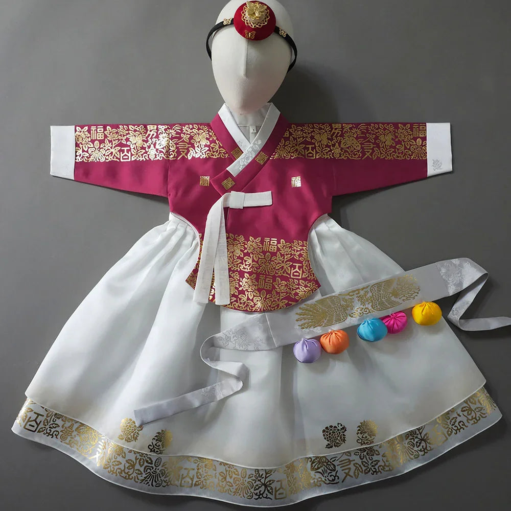 Moorin Wine Dangui Girl Hanbok (1-12YR) - Native Korean