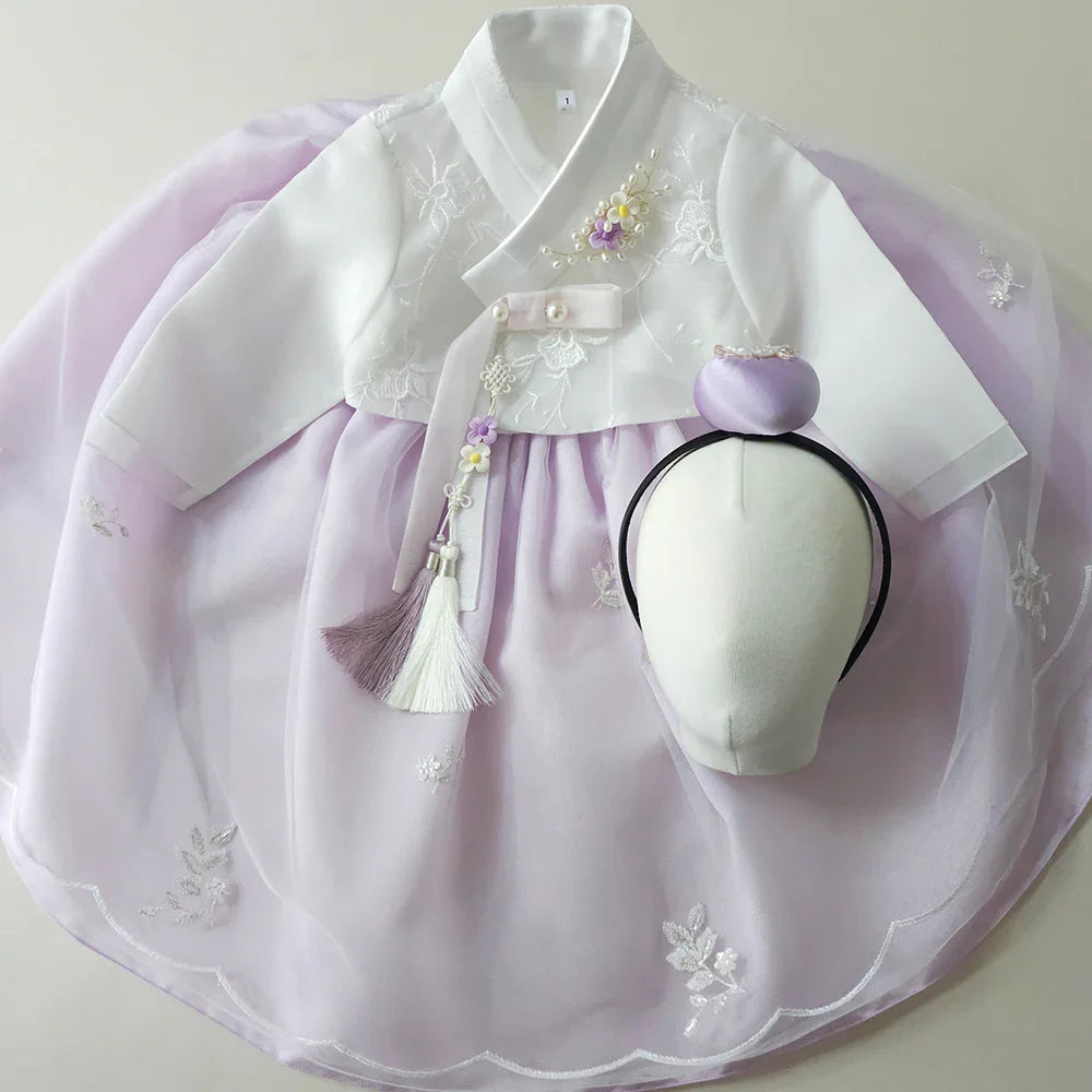 Som Lace Dress Girl Hanbok (1-10YR) - Native Korean