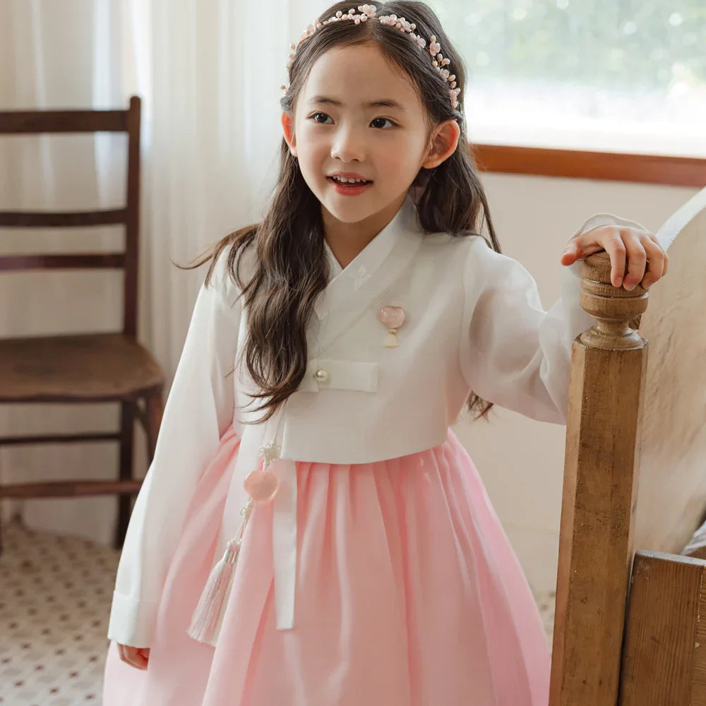 Blossom Pink Girl Hanbok (1-10YR) - Native Korean