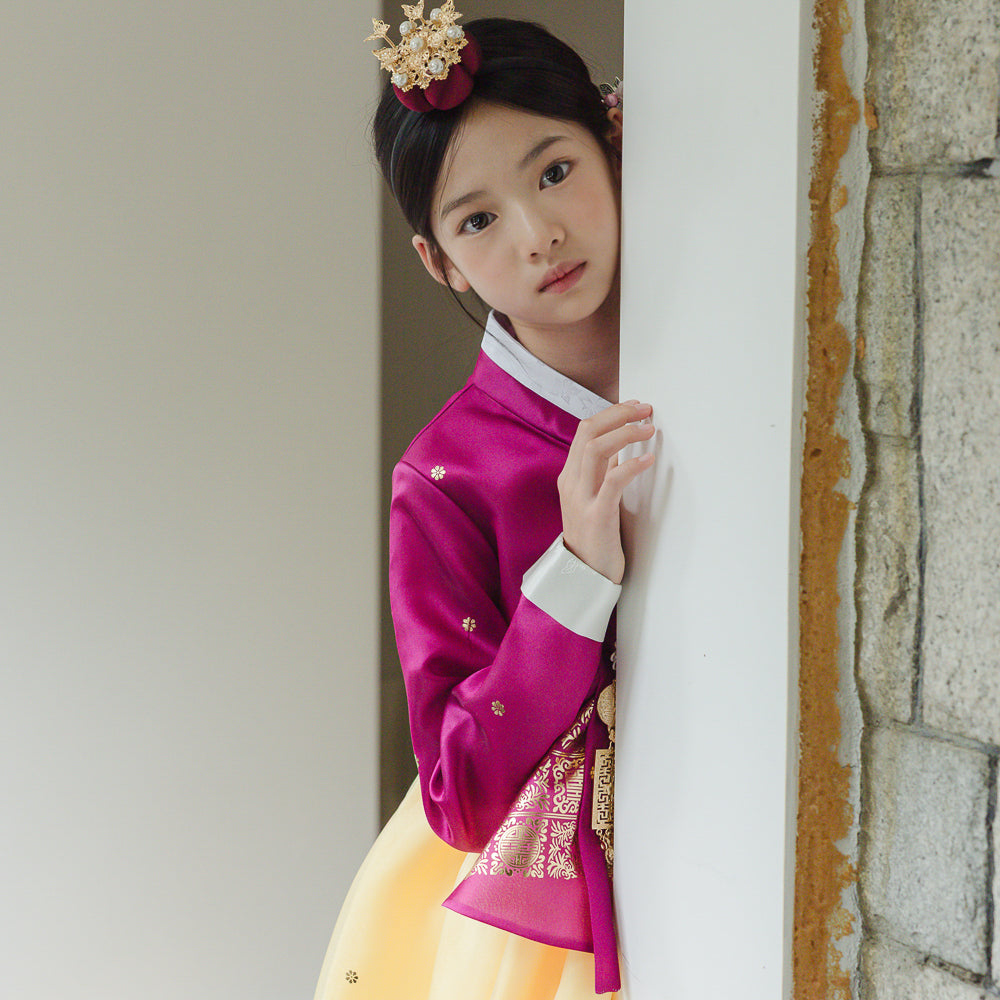 Myoung Magenta Yellow Girl Hanbok (1-10YR)