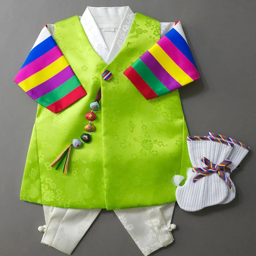 Hoo Green Boy Hanbok (100D-1YR) - Native Korean