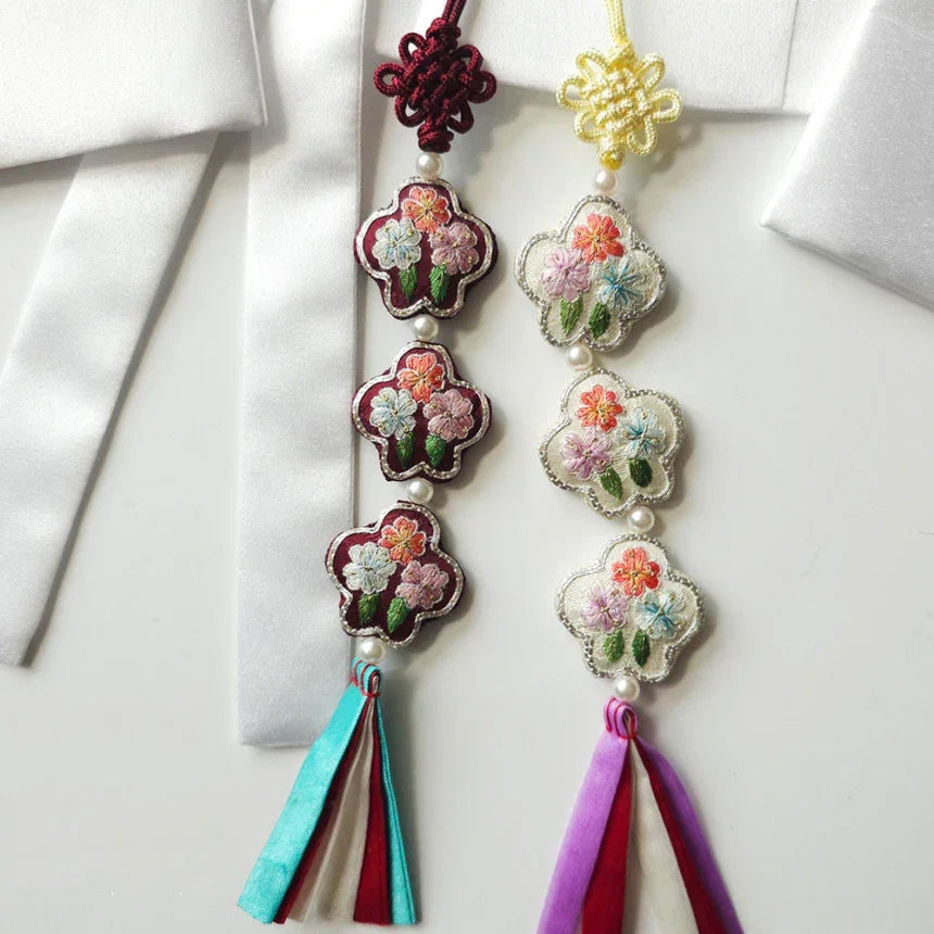 Embroidered Flower Norigae - Native Korean