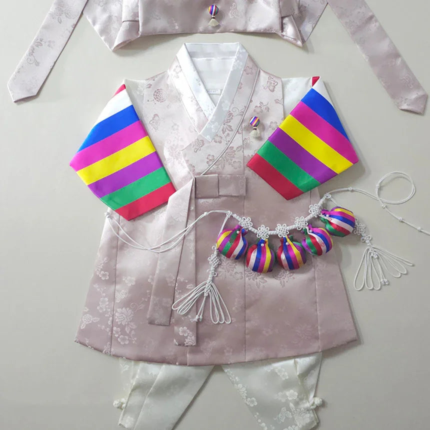 Minjae Saekdong Pink Beige Boy Hanbok (100D-10YR)