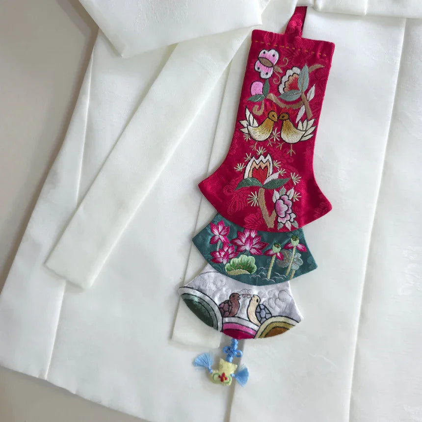 Layered Embroidered Norigae - Native Korean