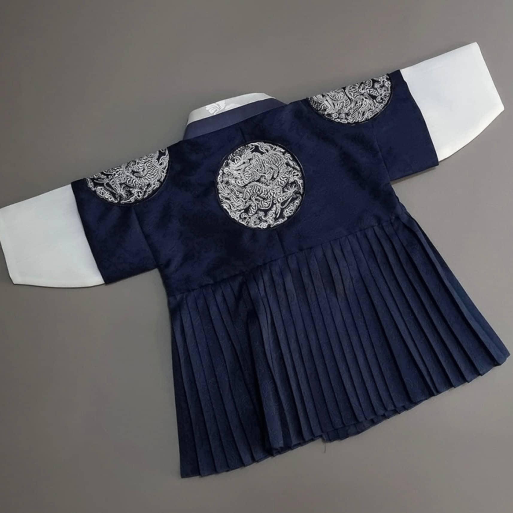 2Pcs D.Navy Prince Boy Hanbok (100D-10YR) - Native Korean