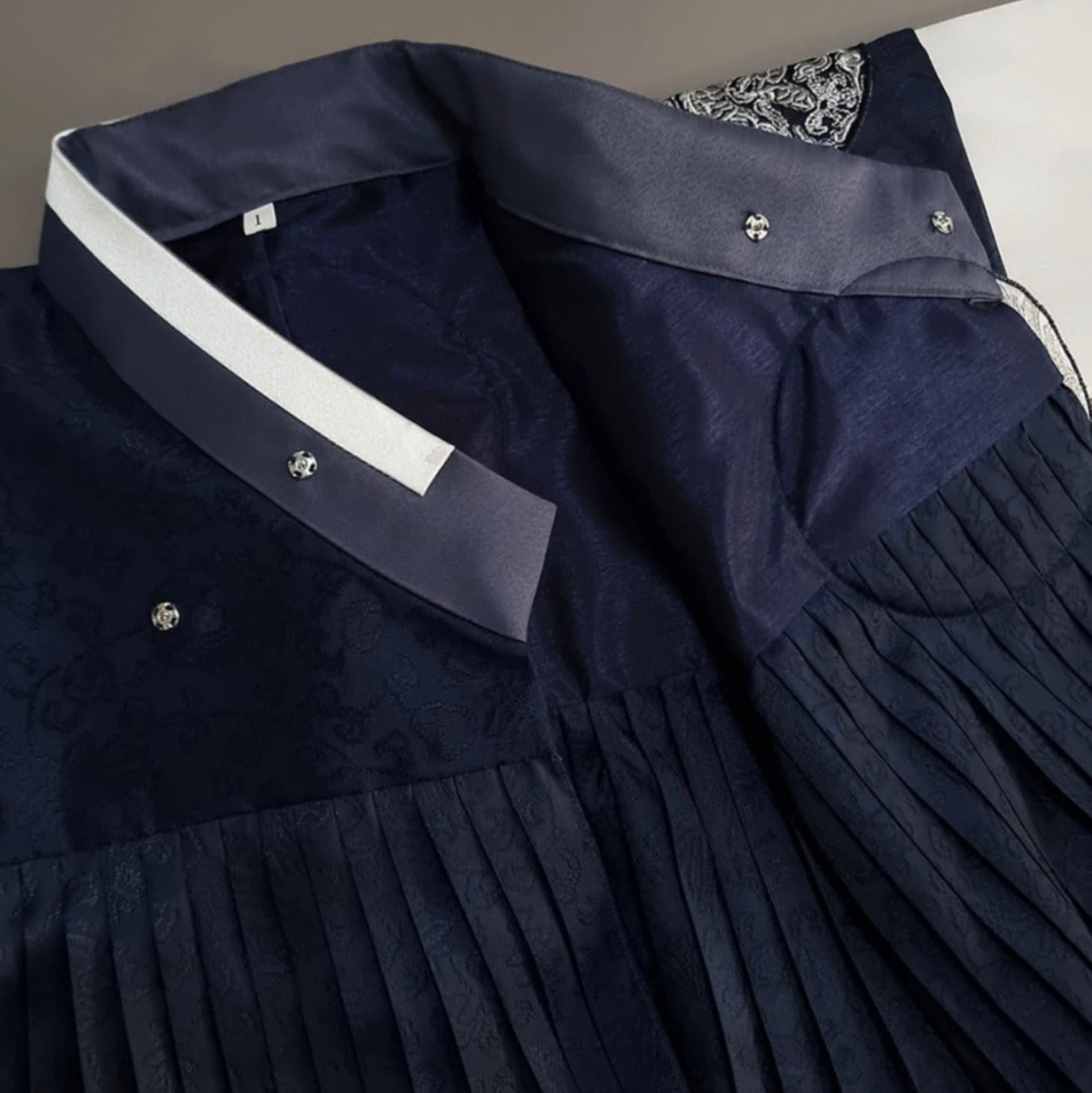 2Pcs D.Navy Prince Boy Hanbok (100D-10YR) - Native Korean