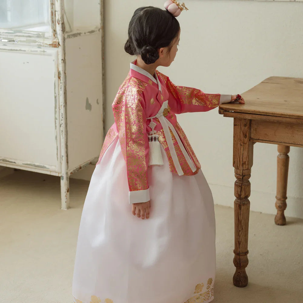 Moorin Pink Dangui Girl Hanbok (1-12YR) - Native Korean