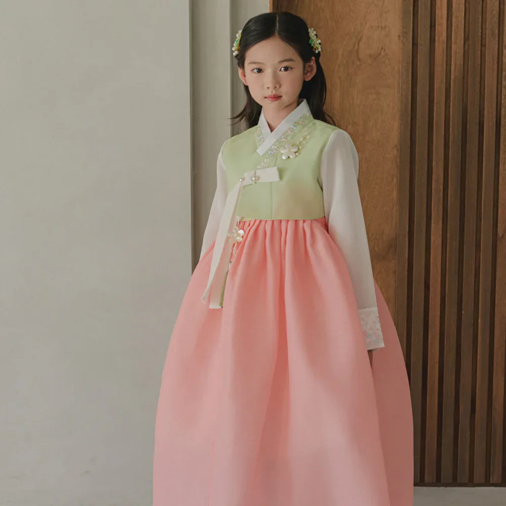 Soyoon Green Coral Girl Hanbok (1-15YR) - Native Korean