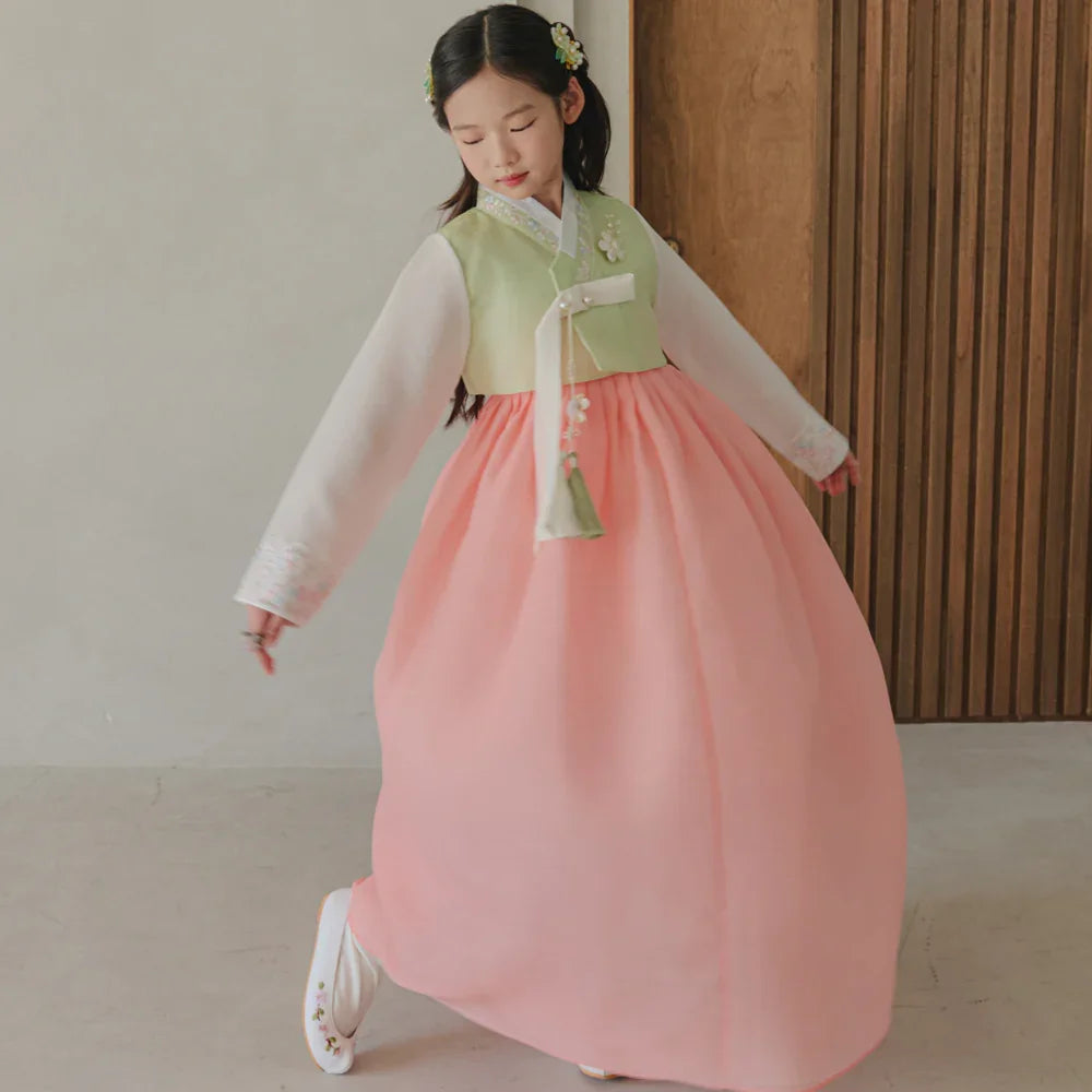 Soyoon Green Coral Girl Hanbok (1-15YR) - Native Korean