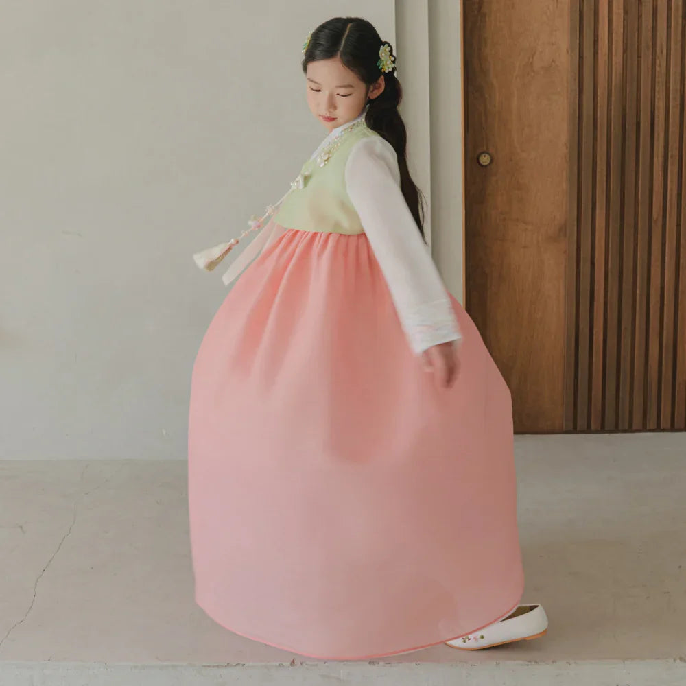 Soyoon Green Coral Girl Hanbok (1-15YR) - Native Korean