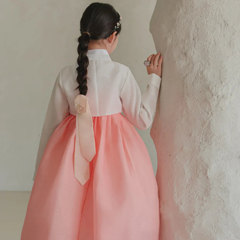 Blossom Coral Girl Hanbok (1-10YR) - Native Korean