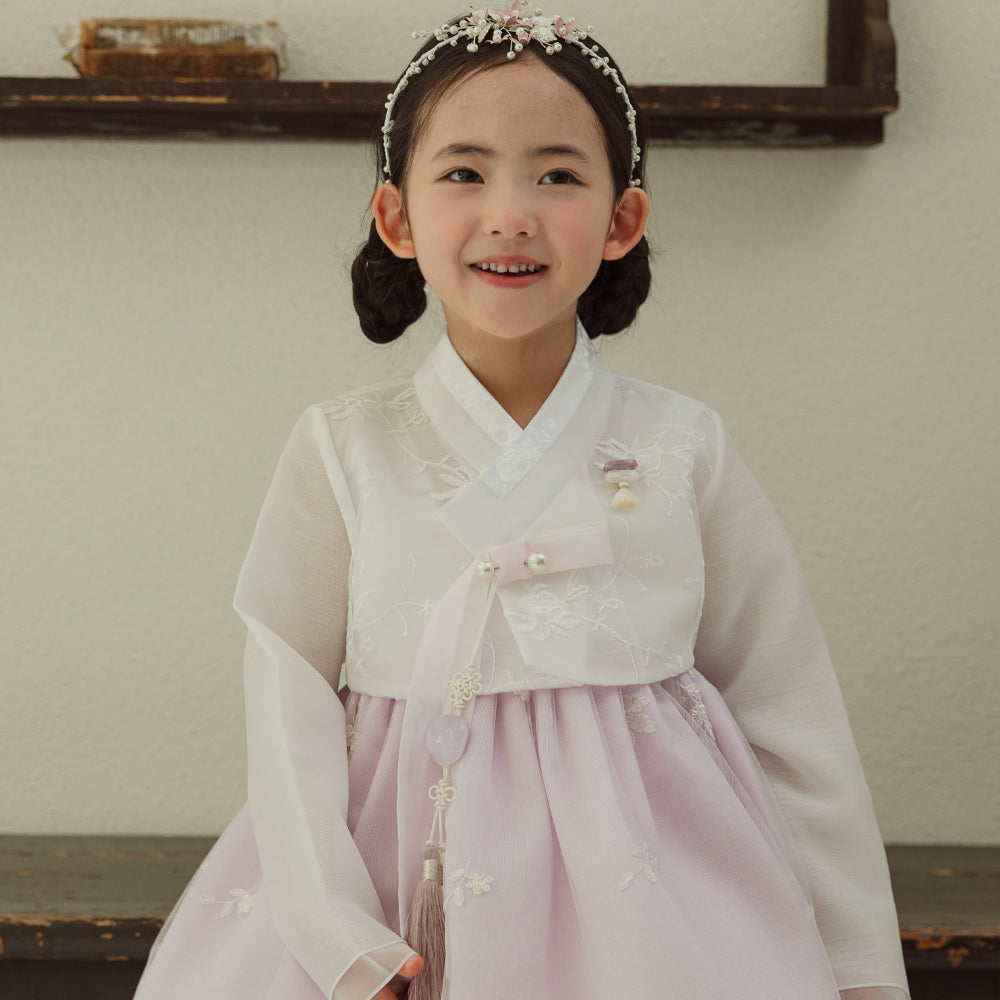 Som Purple Lace Dress Girl Hanbok (1-10YR)