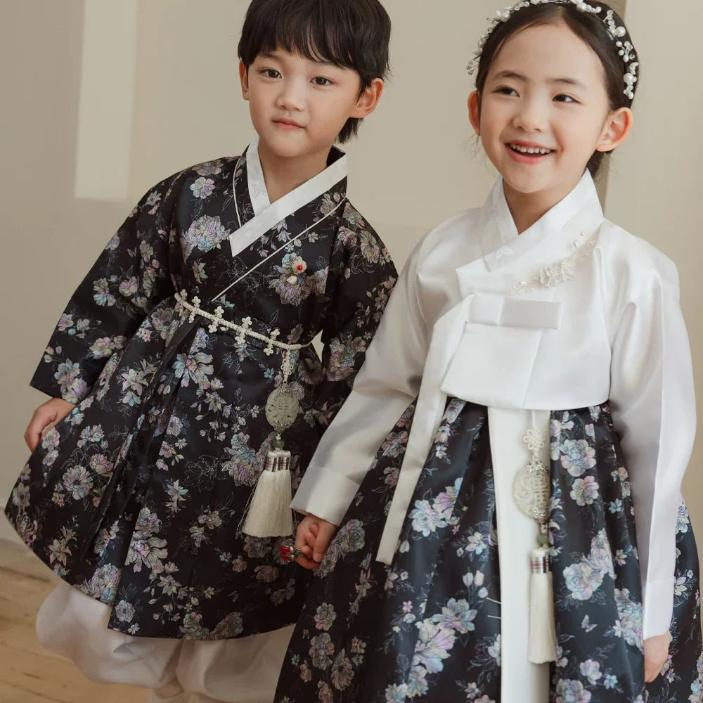 Black Pearl Skirt Girl Hanbok (100D-15YR) - Native Korean