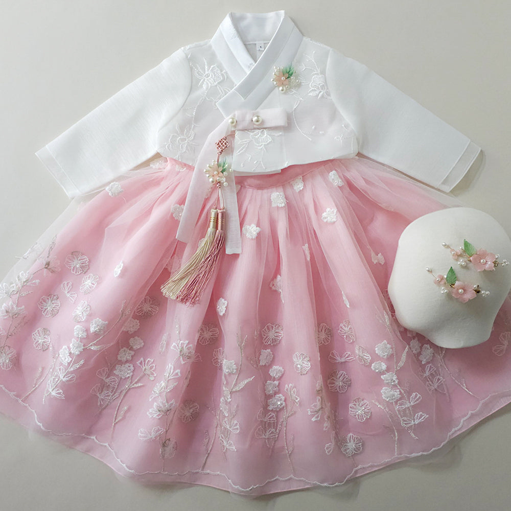 Sam Lace Dress Girl Hanbok (1-12YR)