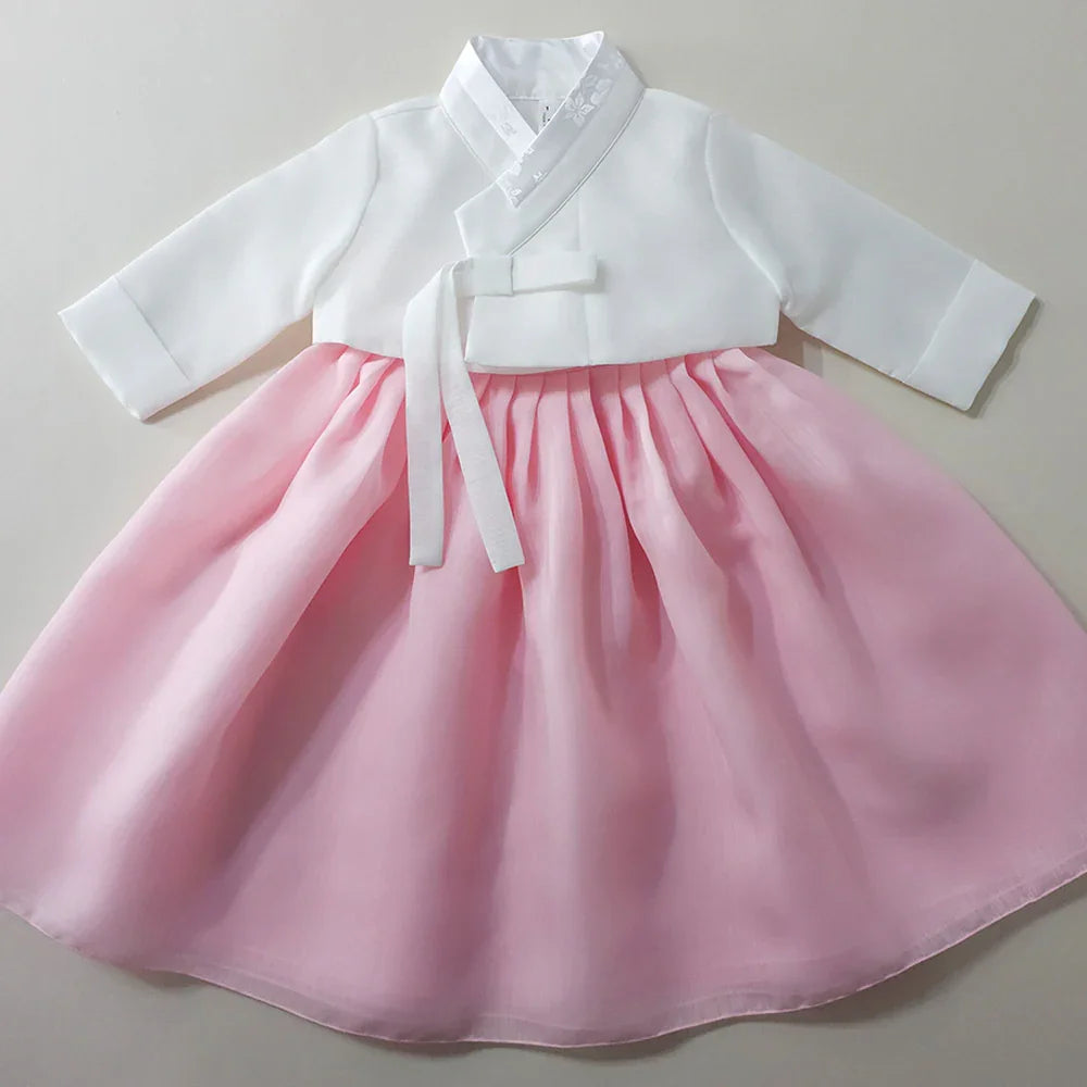 Blossom Pink Girl Hanbok (1-10YR) - Native Korean