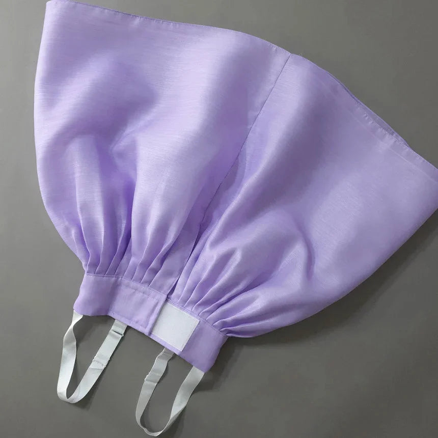 Close-up of a light purple Girl Hanbok skirt by Native Korean.