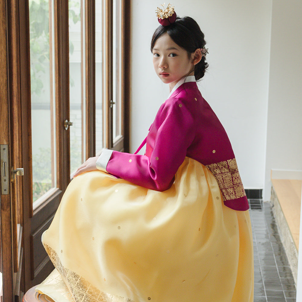 Myoung Magenta Yellow Girl Hanbok (1-10YR)