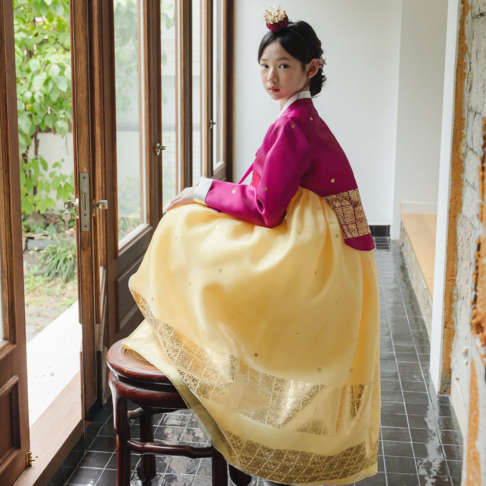 Myoung Magenta Yellow Girl Hanbok (1-10YR)