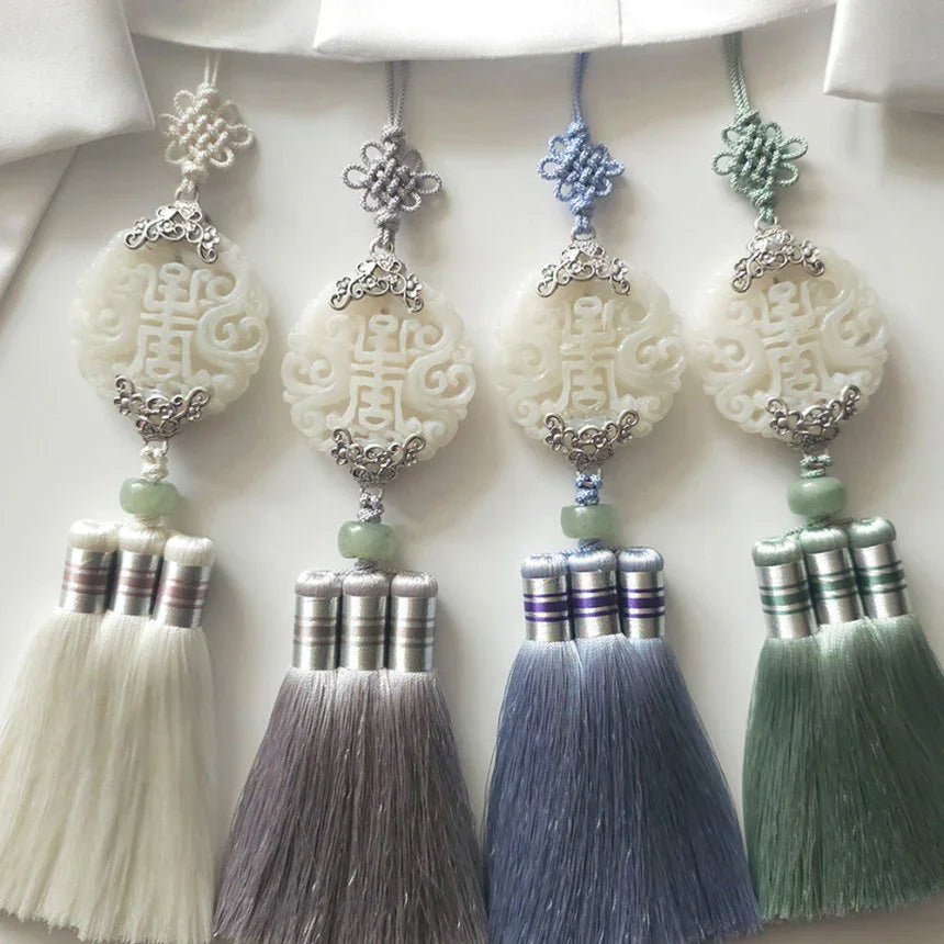 Green Jade Harmony Tassel Norigae - Native Korean