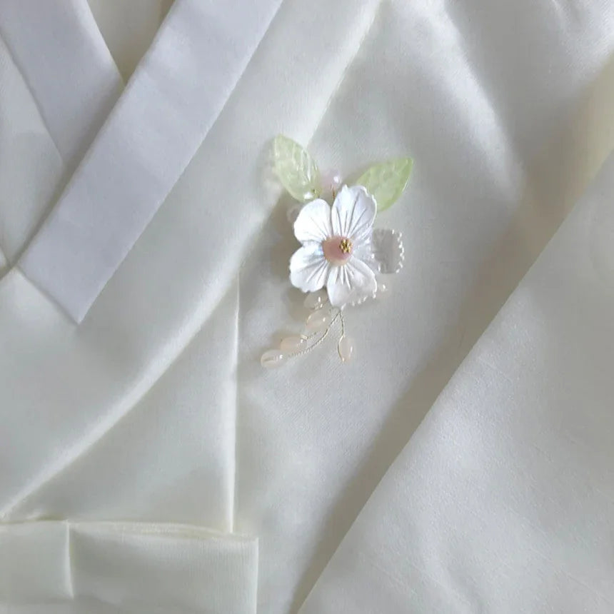 Mother of Pearl Floral Brooch - Native Korean