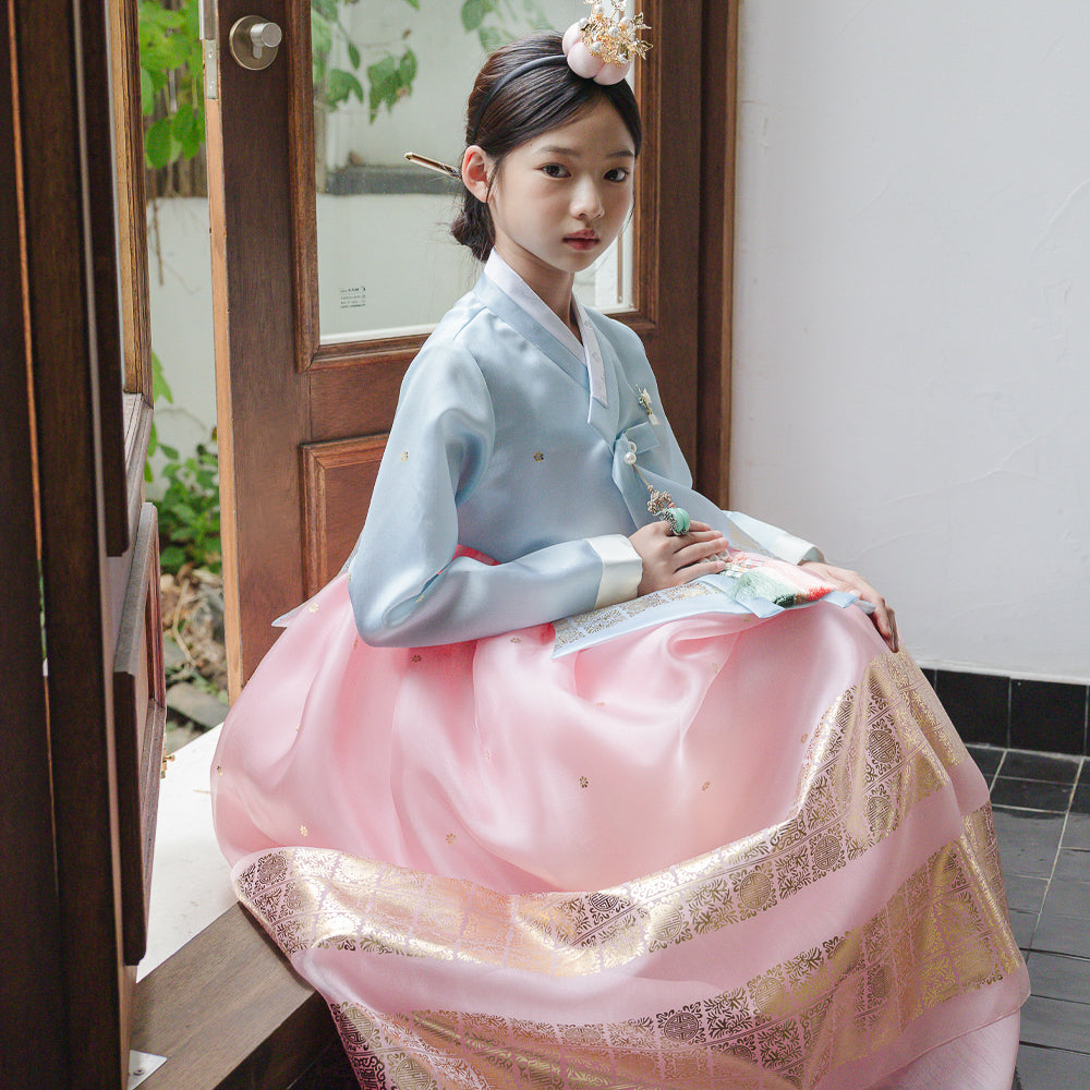 Myoung Sky Pink Girl Hanbok (1-10YR)