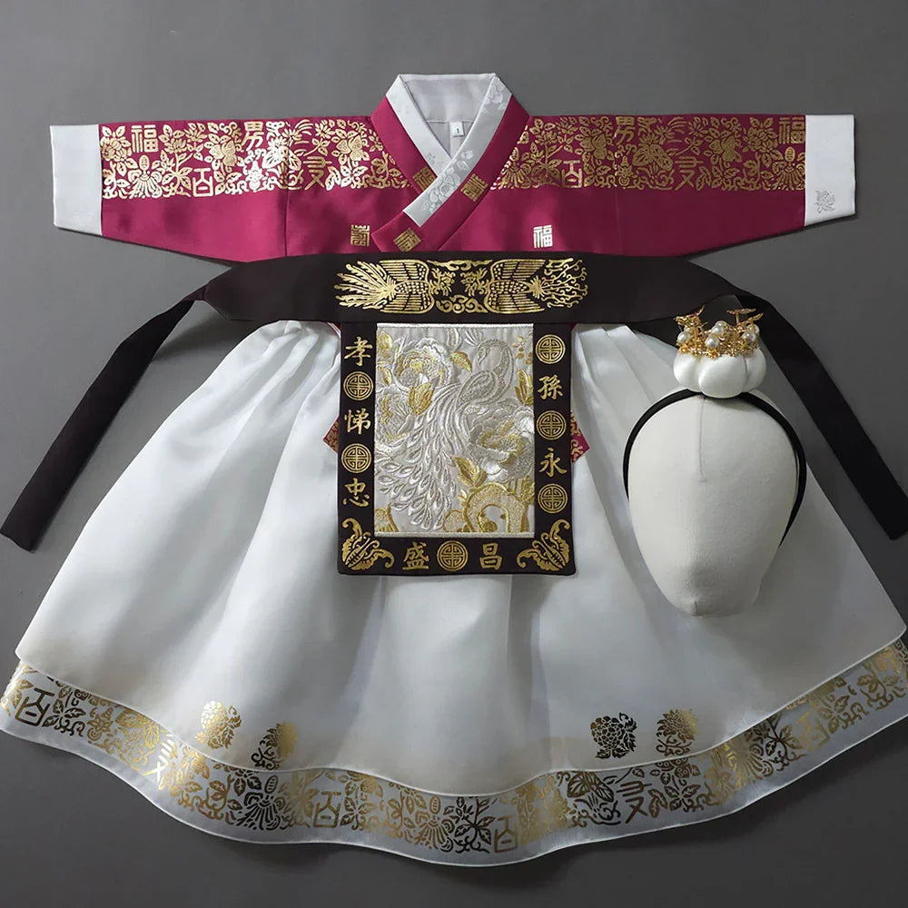 Moorin Wine Dangui Girl Hanbok (1-12YR) - Native Korean