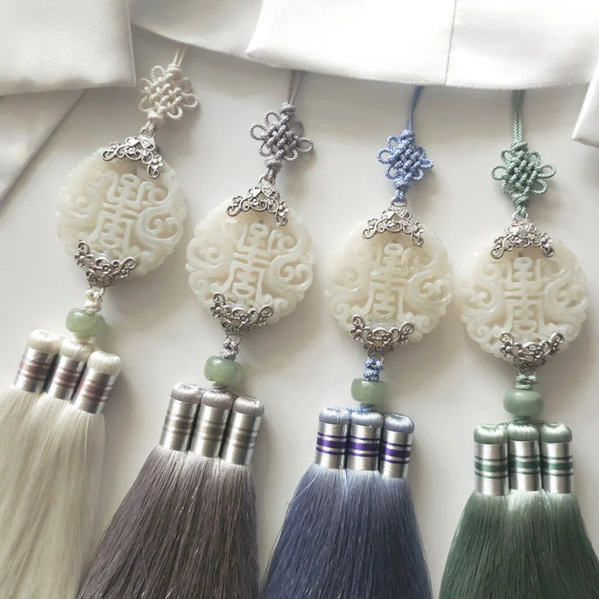 Green Jade Harmony Tassel Norigae - Native Korean