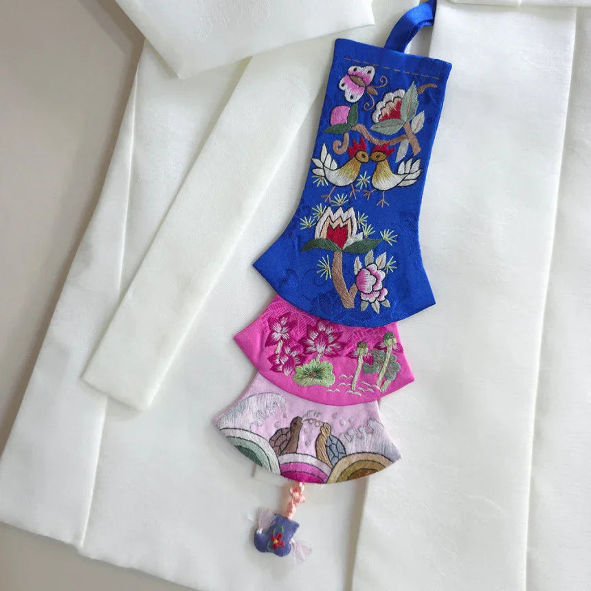Layered Embroidered Norigae - Native Korean